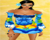 Blue Hawaiian mini Dress
