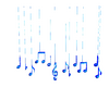 Blue Hanging Music Notes