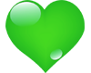 Shiny Toxic Green Heart