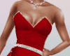 Red floor-length dress