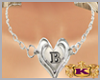 B Necklace Silver Heart