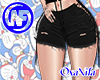 BLACK RIPPED SHORT
