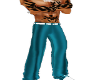 (MSE) teal/wht pants