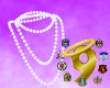 )L( Pearl tri necklace