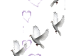 lilac hearts with doves