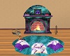 Teal & Purple Fireplace