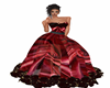 Red Black Rose Gown
