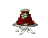 Red Silver Wedding Cake