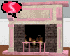 S. cozy fireplace pink