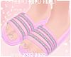 $K Pink Glitter Slides