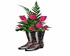 BOOTS WITH PINK FLOWERS