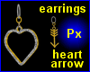 Px Heart Arrow earrings