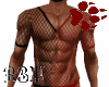 Red & Black Mesh Top