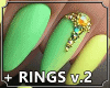 Lime Nails + Rings v.2