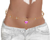 Belly chain pink heart