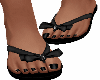 Black Bow Flip Flops