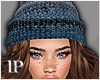 Winter Blue Hat Brunette