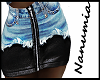 JEANS&LEATHER SKIRT RL
