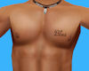 blue male chest tattoo