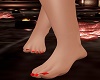 Flat Bare Feet Red