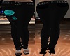 black Teal Rose Pants