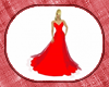 Caz's elegant red gown