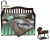 Brown & Green Horse Crib