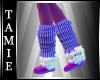 Purple stips boots w/fur