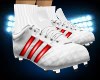 BT FB Cleats Wht & Red
