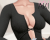 Aki Plush Deep V Black