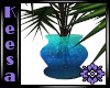 Potted Plant Blue Glass