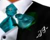 TS~ Teal Rose Boutonnier