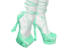 Green strap heels