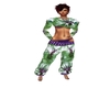 Flower grn/prpl top