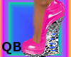 Q~Pink Wedge Heels