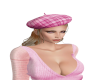 {B}Sarah Pink Beret Hat