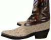 Cream Ostrich Boots
