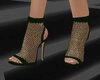 Green lace heels
