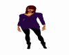 blk pants purple top 