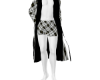 M Blk Plaid Robe Boxers