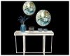 Wall table silver / blue
