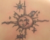 Sun Moon Belly Tattoo