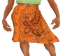 Orange Flare Skirt