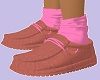 D*brown shoes/pink socks