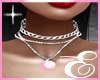 SILVER NECKLACE w PNK PR