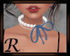 Pearl Ribbon Choker Blue