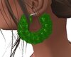 Green Fluffy Earrings