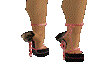 Coral n Blk Skull Heels