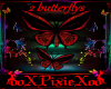 2 butterflys red
