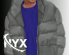 ! GREY BLUE PUFFA JACKET